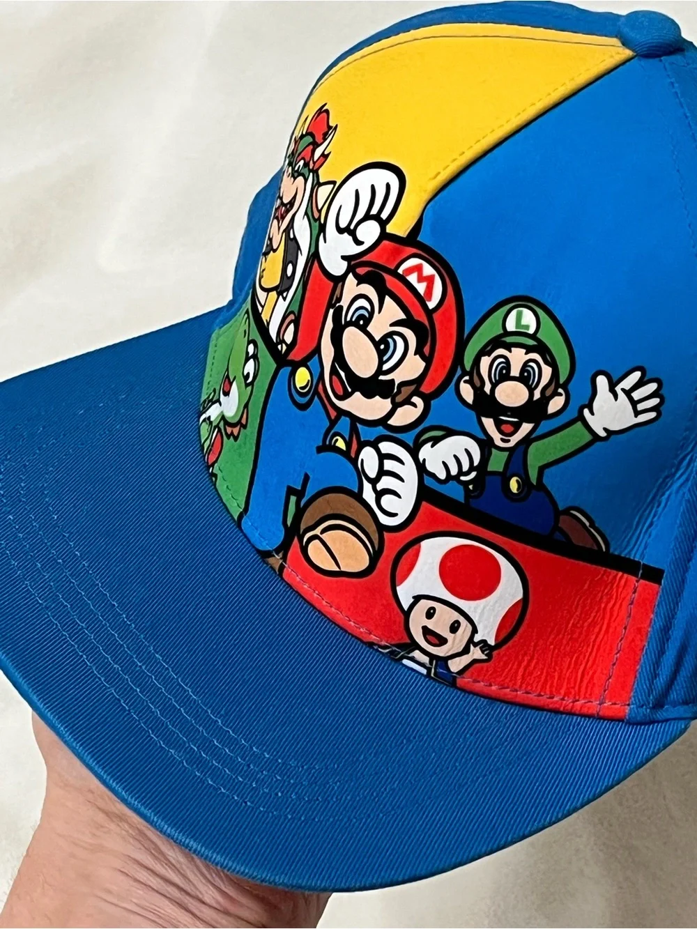 Nintendo Super Mario Snapback Hat Mario Luigi Bowser Yoshi Toad Blue One Size